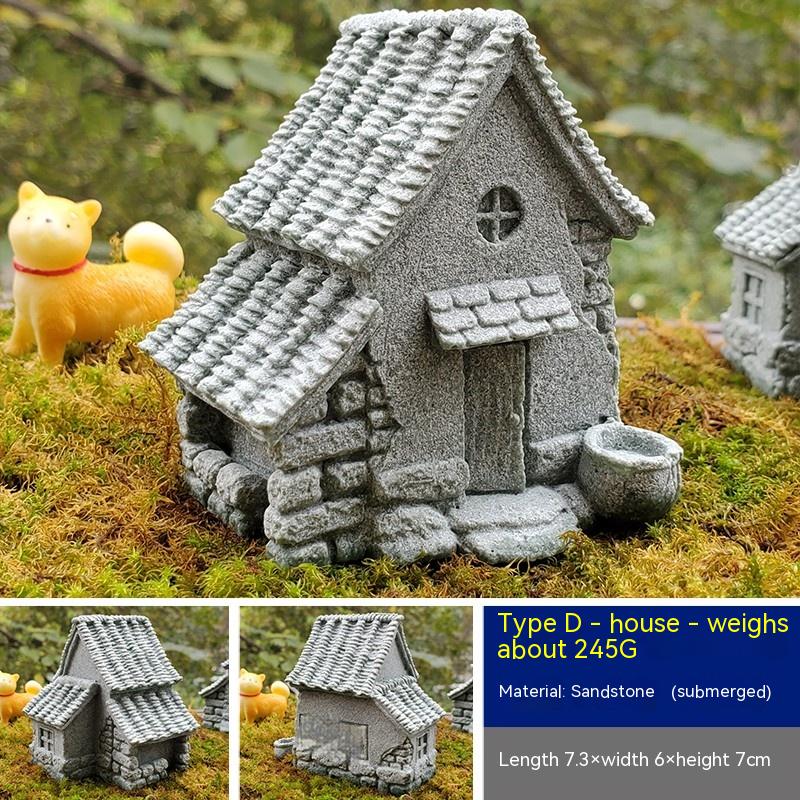 Title 4, Small House Decoration Fish Tank Scenery Decora...