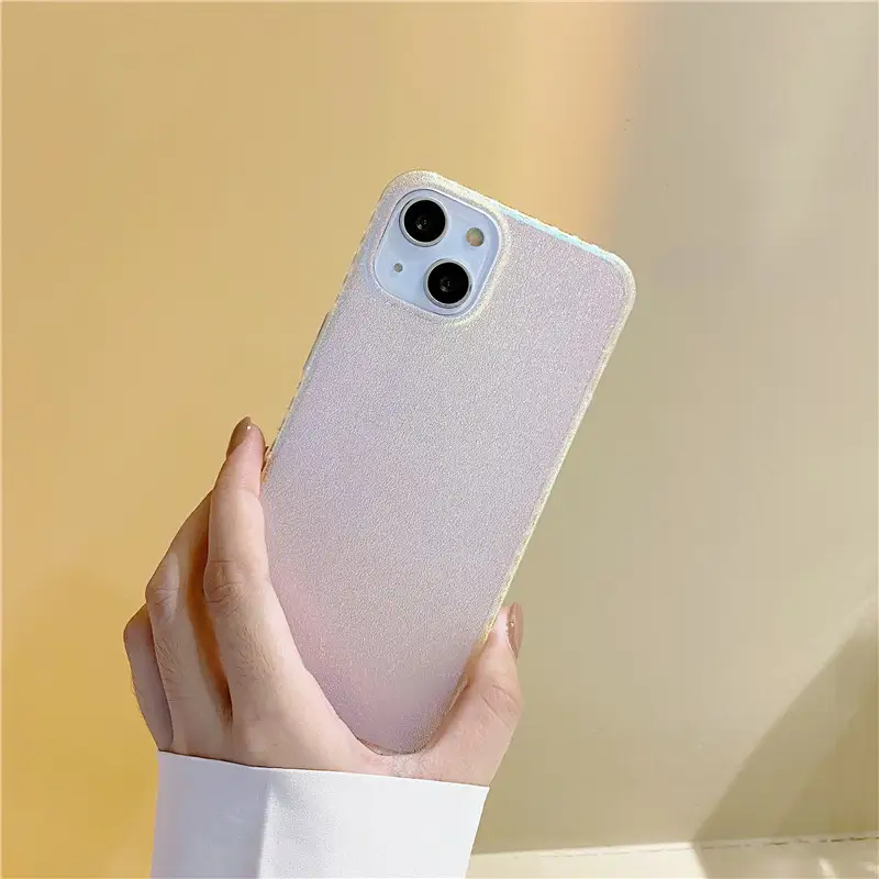 Silicone Colorful Gradient Fiber Frosted Phone Case