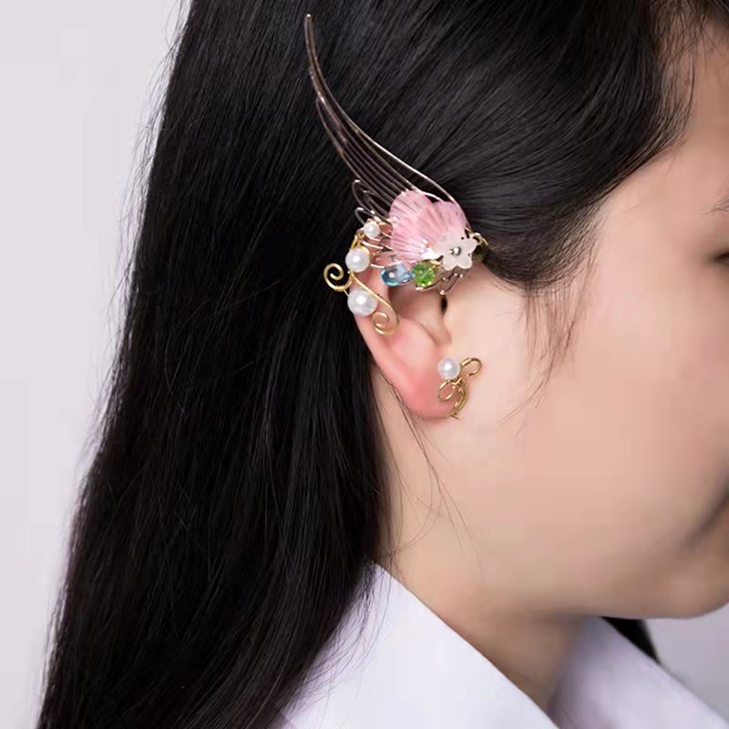 Ear Clip No Hole Ancient Style Hanging Tassel