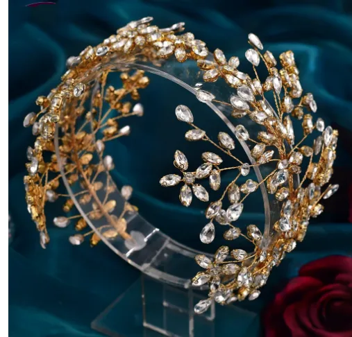 Bridal Wedding Headband Female Pressure Hair Gold Headdress Hp414 - Shop at LoveMi