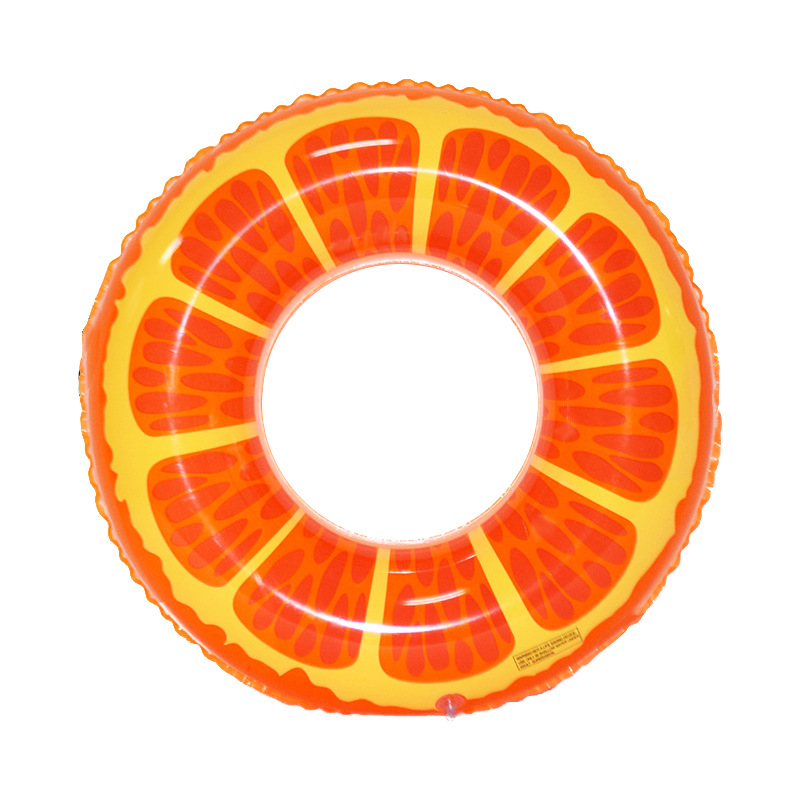 Title 7, PVC Inflatable Watermelon Orange Fruit Swim Ring