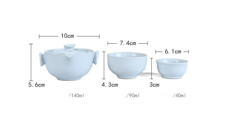 Title 1, Geyao Ceramics One Pot Two Cup Portable Travel ...