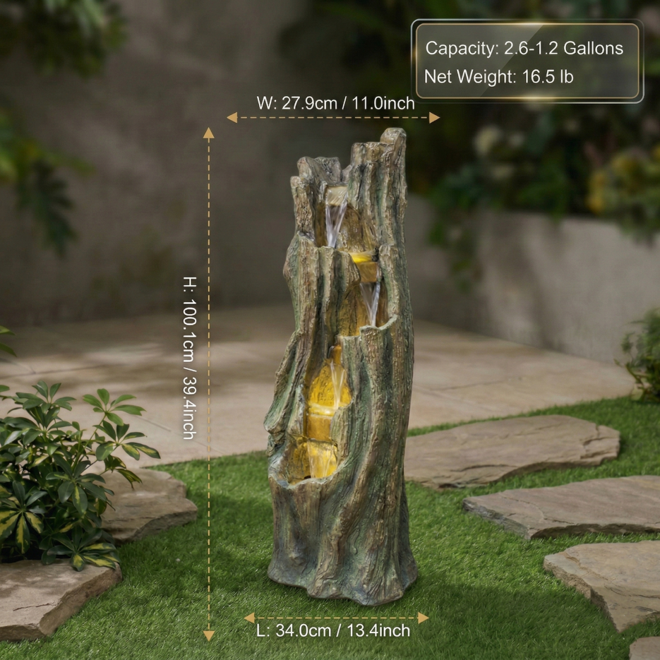 Waterfall Fountain For Outdoor Gardens And Patio Backyards Includes Energy-Efficient LED Lights And Easy Setup For Instant Relaxation — foto 3