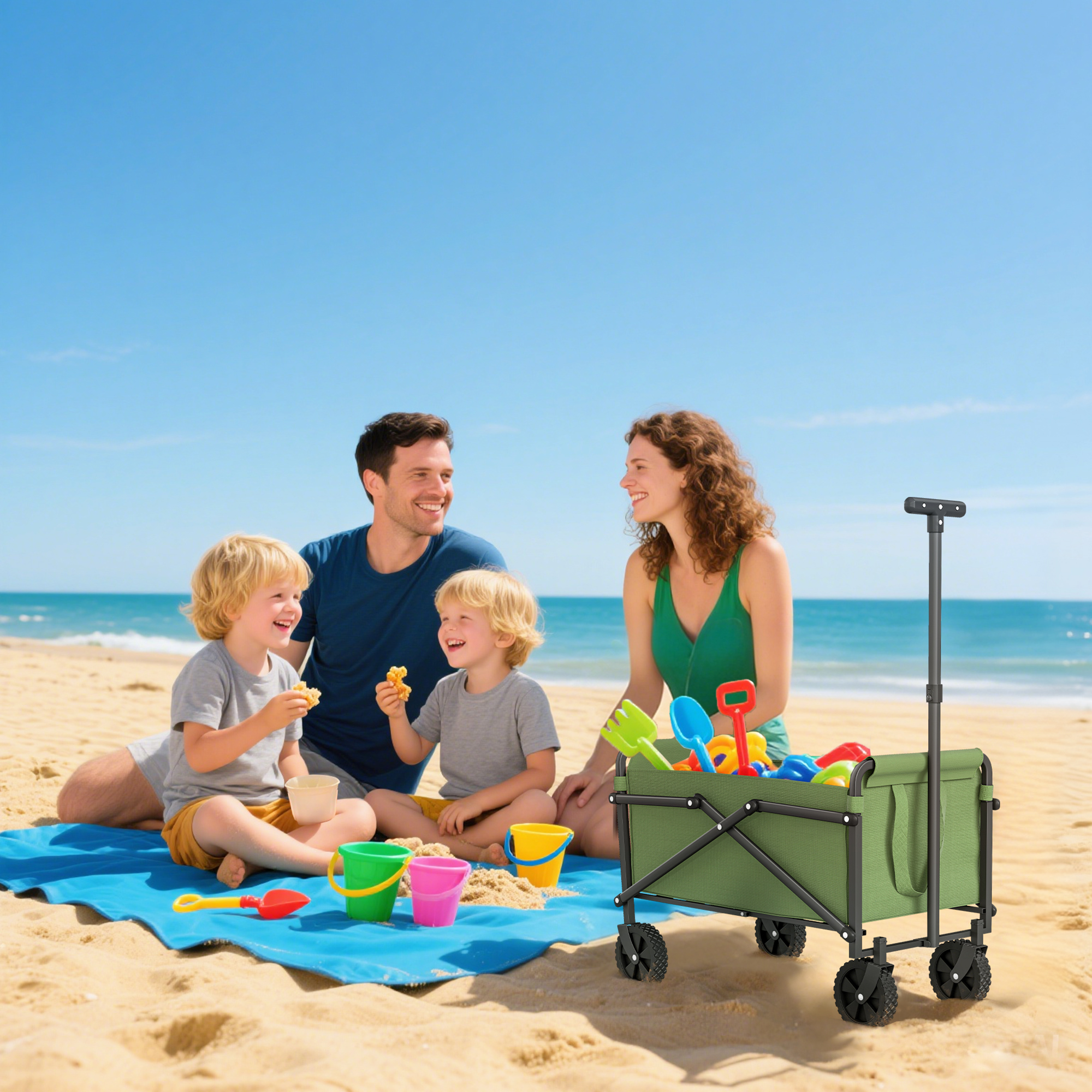 41 Liter Holiday Handcart With Wheels, Compact Garden Folding 60kg Heavy-duty — image 5