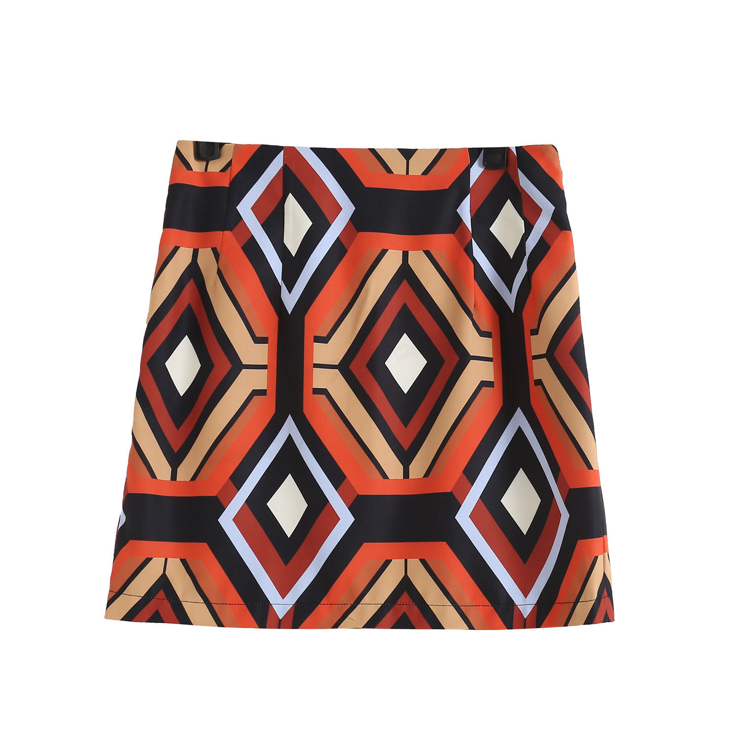 Casual Geometric Print High Waist Skirt