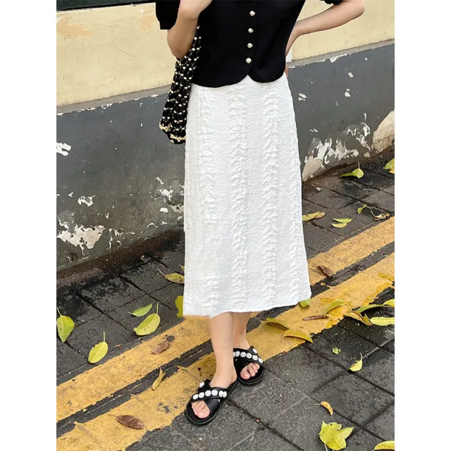 High Waist And Slim A line Skirt With Hips And Temperament White - Shop at LoveMi