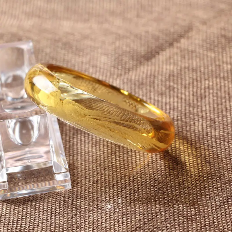 Women's Fashion Yellow Crystal Engraved Bracelet