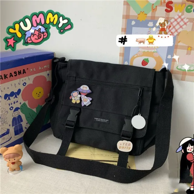 Dark Black Functional Bag Ins Retro Tooling Messenger Black - Shop at LoveMi