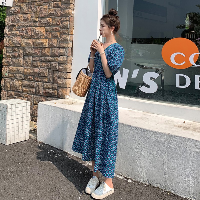 Puff-Sleeve Floral Midi Dress, picture 5 of 10