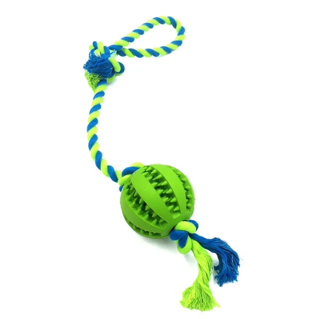 Wear Rope Bite Resistant Dog Cotton Rope Rubber Ball Green - Shop at LoveMi