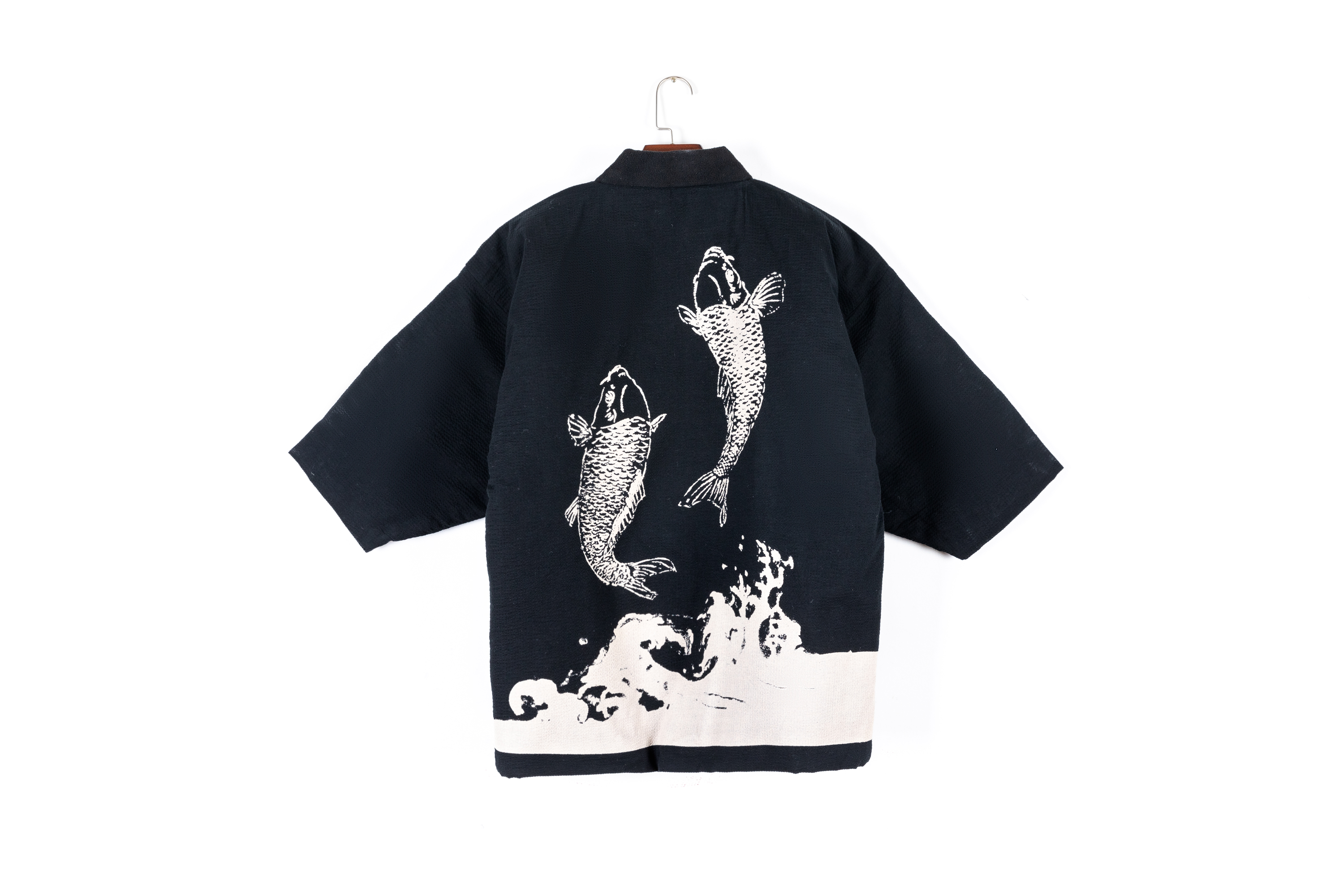 Japanese Traditional Koi Print Kimono Cardigan Thick Cotton Jacket Coat Outerwear Yukata Home Clothes Men Loose Pajamas