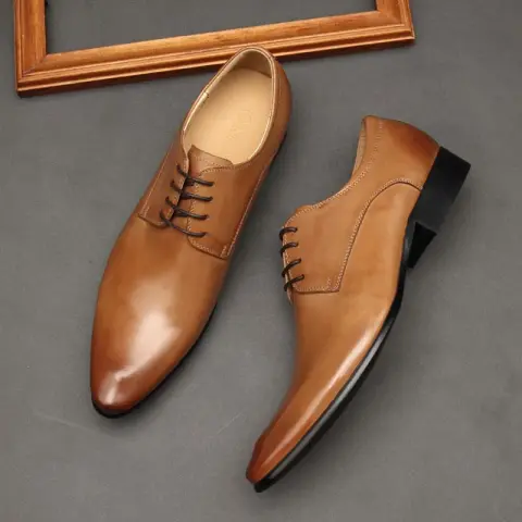 Pointed Toe Men's Shoes British Business Suits Lace Up