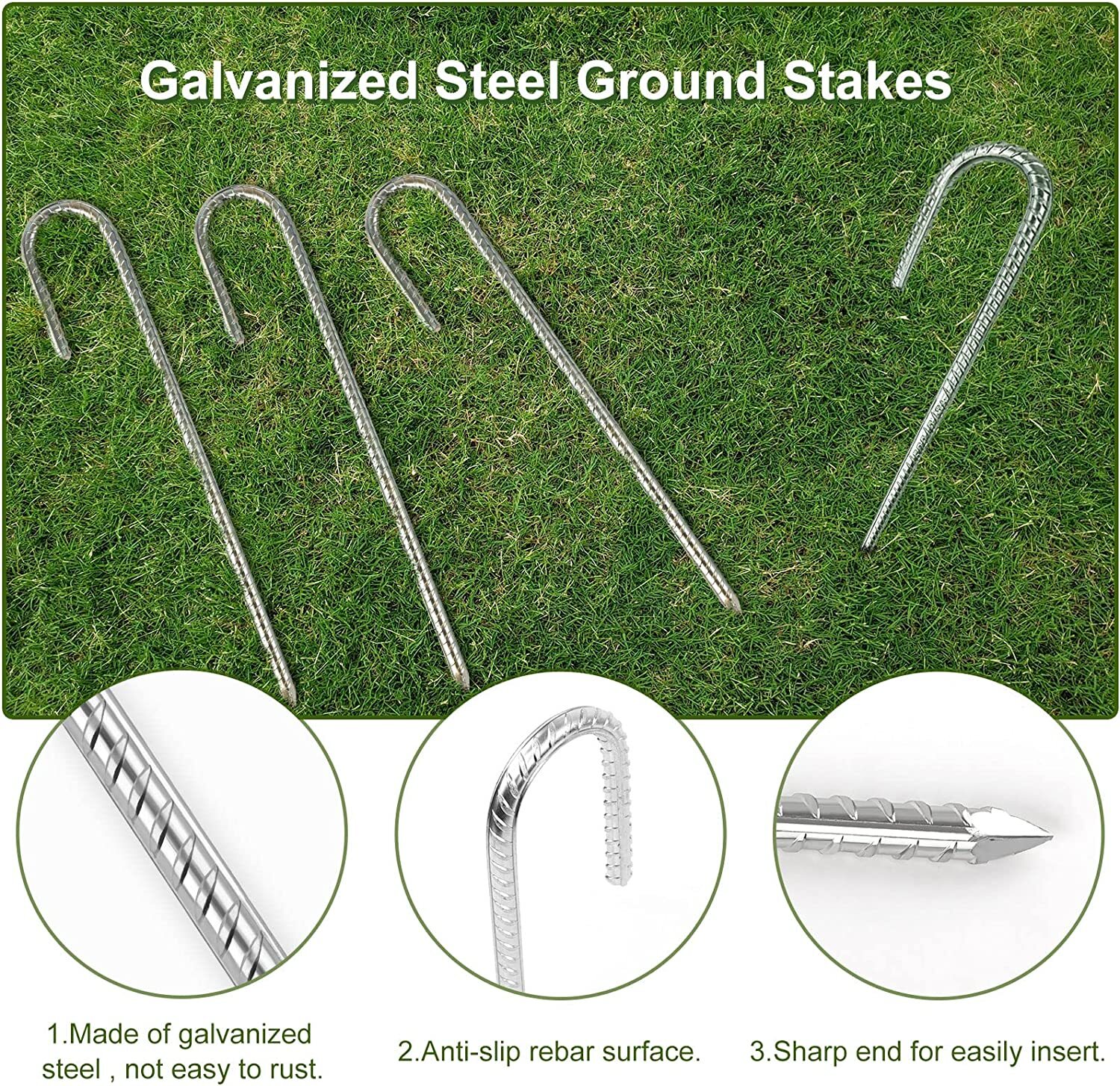 10-50Pcs Tent Pegs Heavy Duty Steel Marquee Ground Stakes Gazebo Camping Awning 4