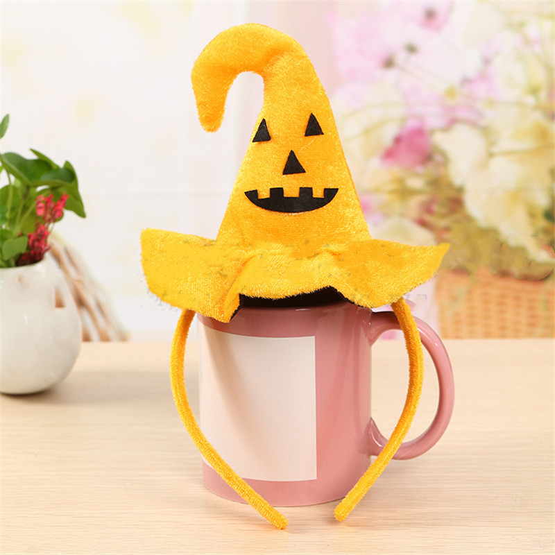 Halloween Pumpkin Hook Hat Headband Ghost Head Bat Yellow Hook Hat Headband Hair Accessories