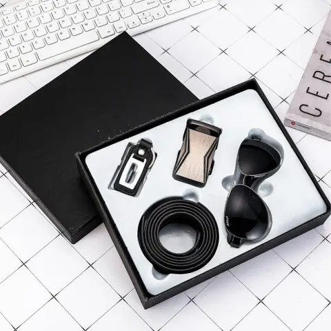 Business Belt Wallet Wrist Watch Pen Gift Box Set