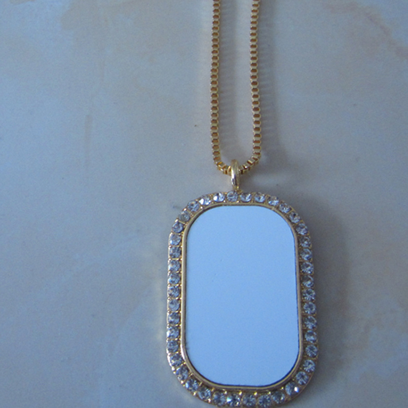 Title 3, Thermal Transfer Blank Metal Rounded Necklace