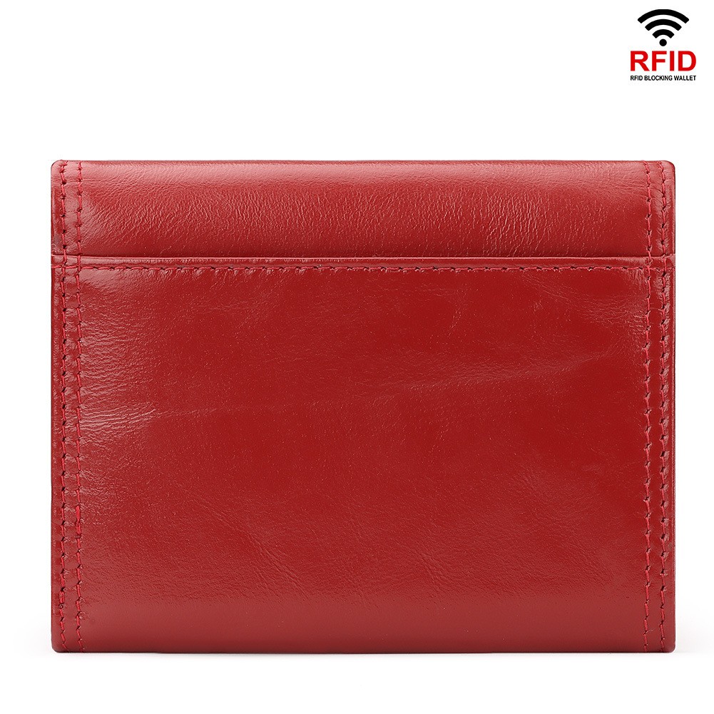 Title 6, Simple Wallet First Layer Cowhide Buckle RFID C...