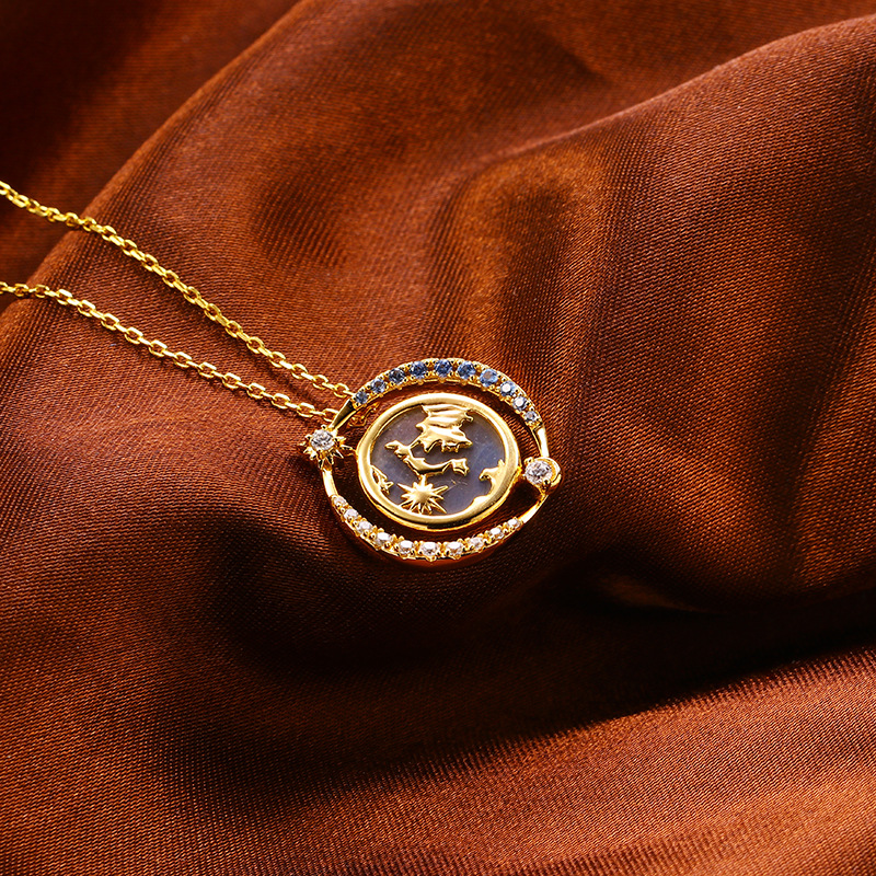 Romantic Planet Universe Labradorite 925 Sterling Silver Necklace Women