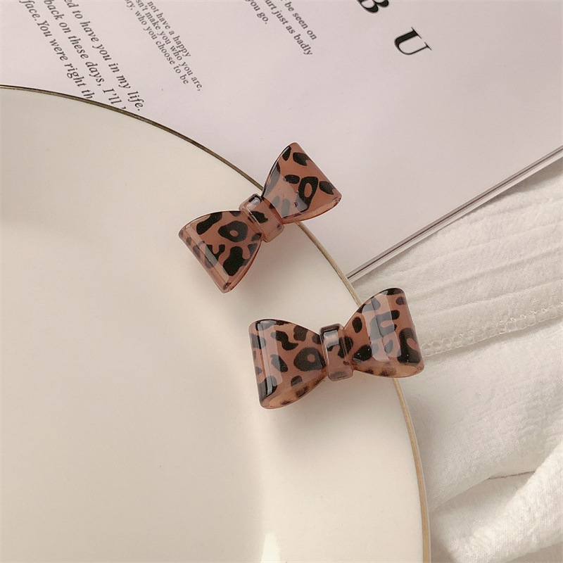 Bow Leopard Print Hair Pin All-match Side Clip - 7