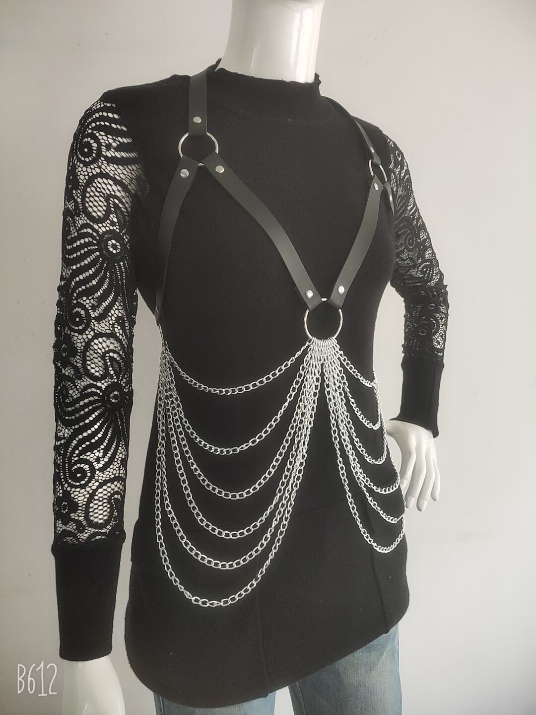 PU Leather Splicing Metal Chain