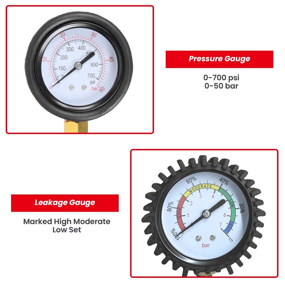 46X Diesel Petrol Engine Compression Tester Pressure Loss Leak Master Kit — image 12