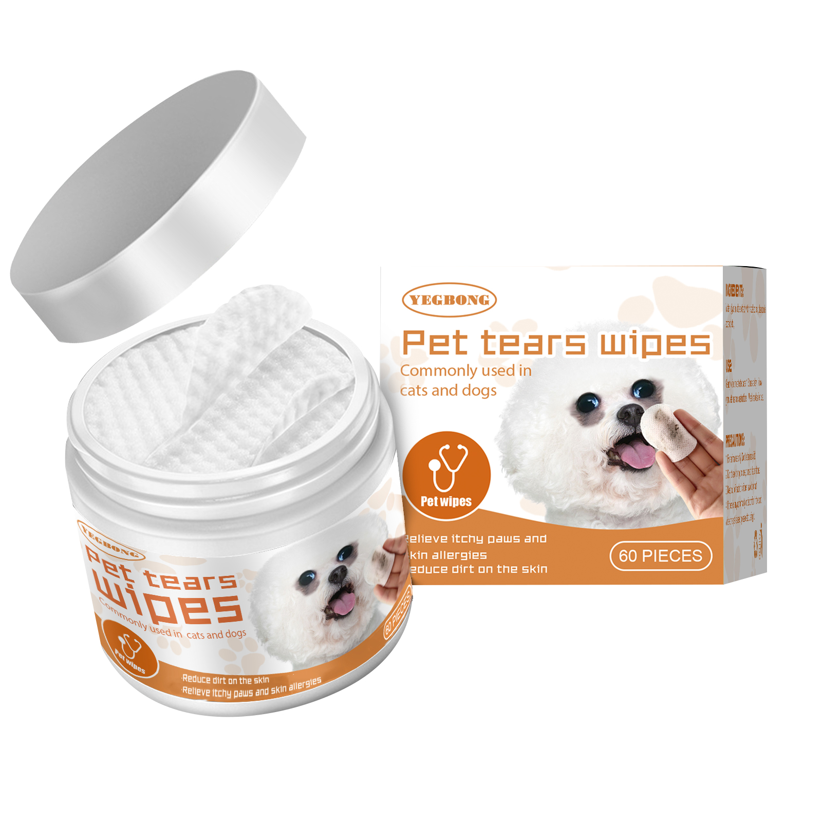 Yegbong Pet Wipes Clean, Dogs And Cats Tear Stains Eye Cleaning Wipe Eye Dirt Co