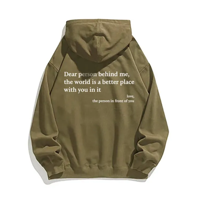 Kangaroo Pocket Drawstring Printed Hoodie Green - Shop at LoveMi