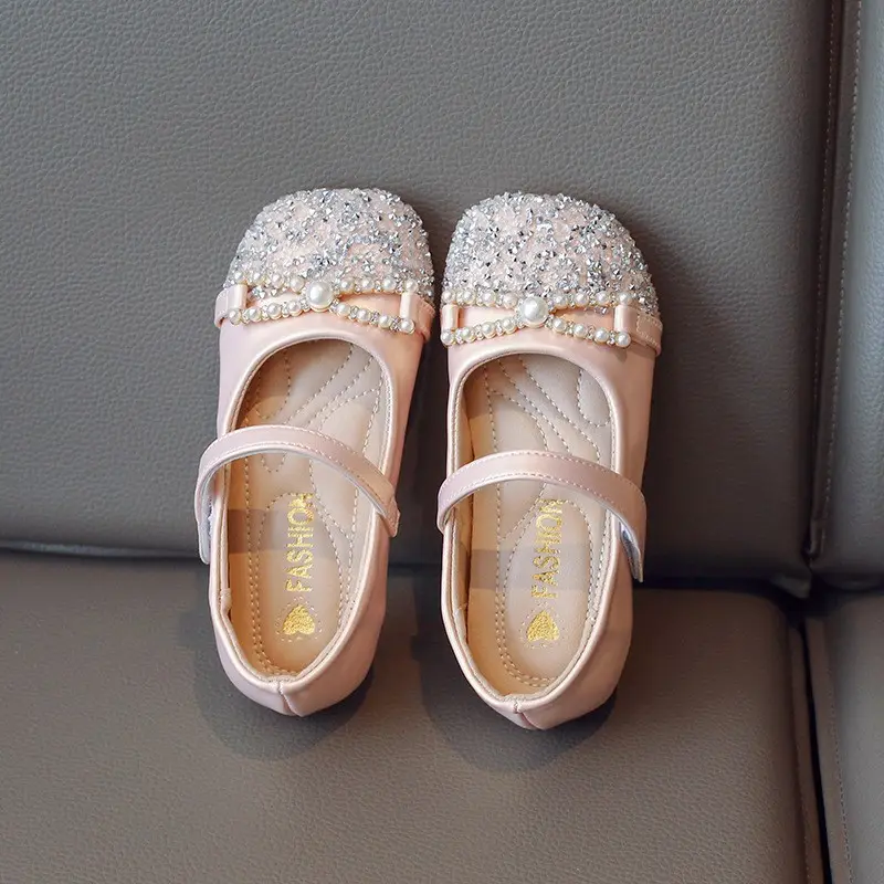 2026 Summer New Girls Pearl Leather Shoes