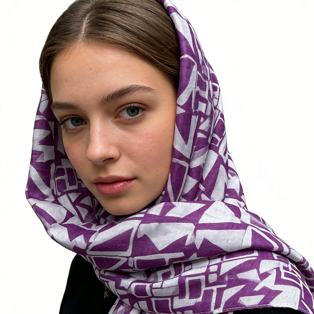 2pcs Purple Boho Square Scarf,Head Scarf,Luxe Look For Evening Wear,Scarf,vacation,daily Life,evening Party,Office Appropriate Subtlety For Women Men
