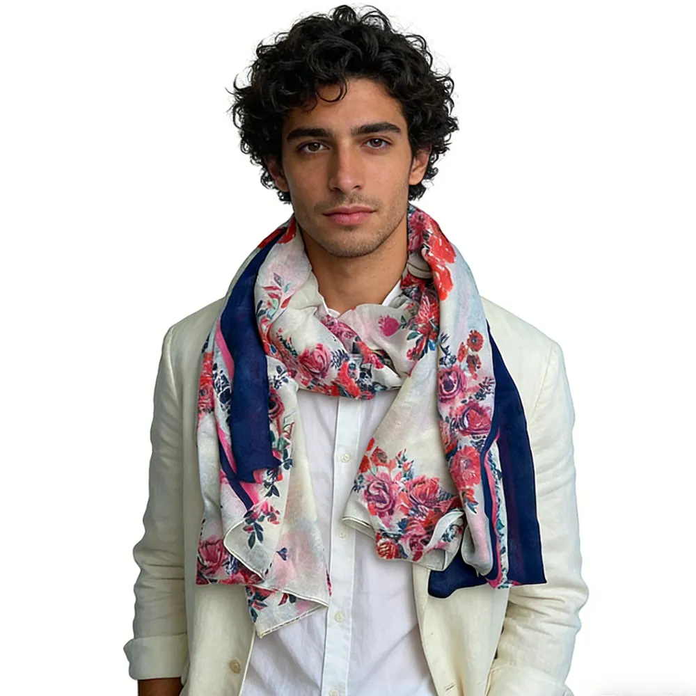 Extra Long Chic Floral Lightweight And Stylish