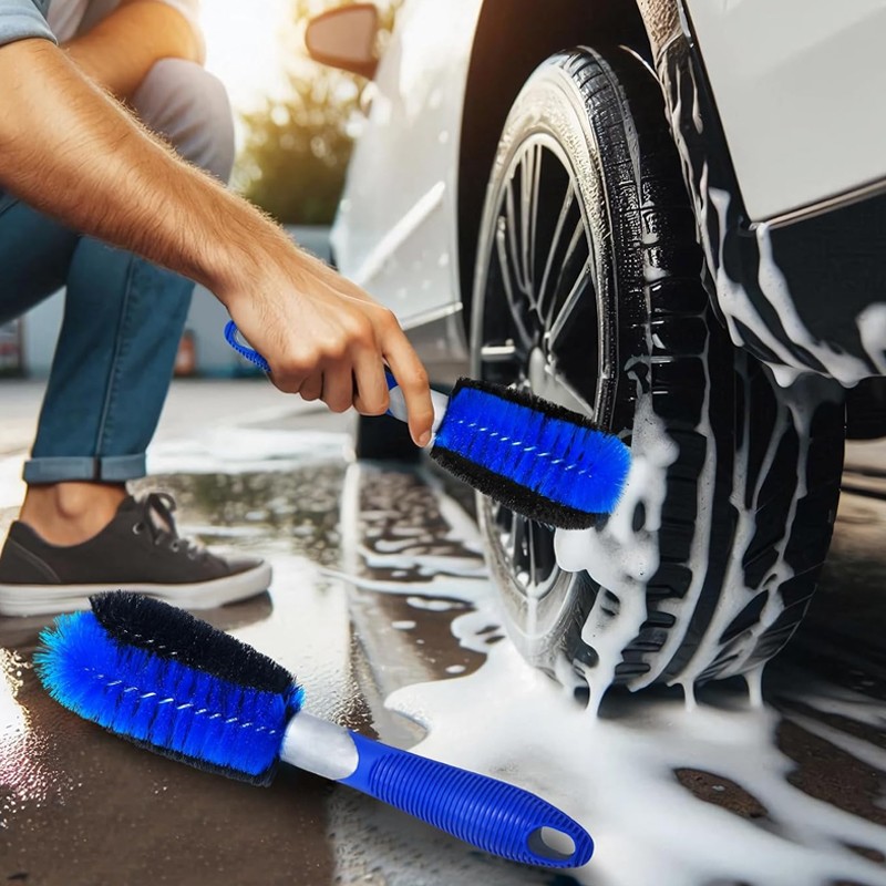 3X Bristle Cleaner Car Alloy Wheel Cleaning Brushes Tool Tire Washing Clean Soft — image 6