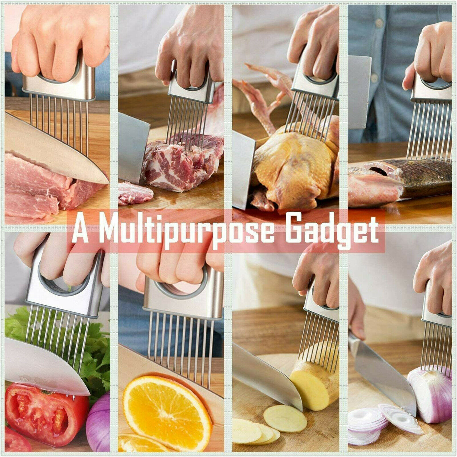 Держатель для лука, овощерезка, инструменты для резки томатов, кухонный гаджет из нержавеющей стали