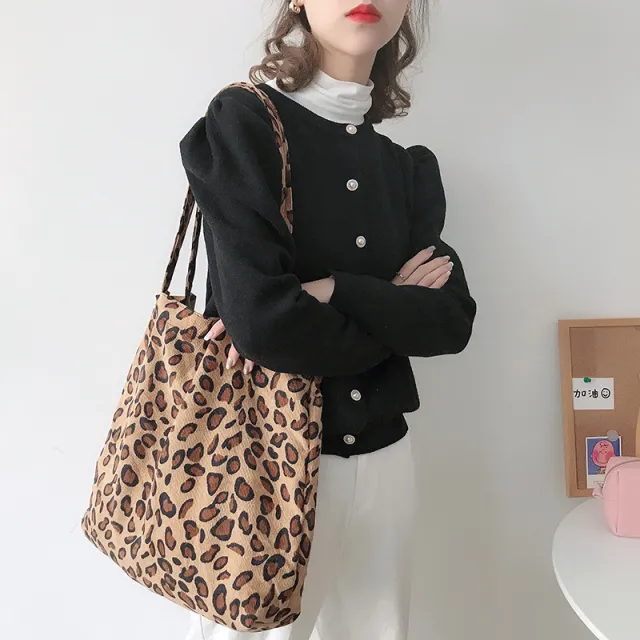 Autumn And Winter Leopard Print Large capacity Shopping Bag Leopard - Shop at LoveMi
