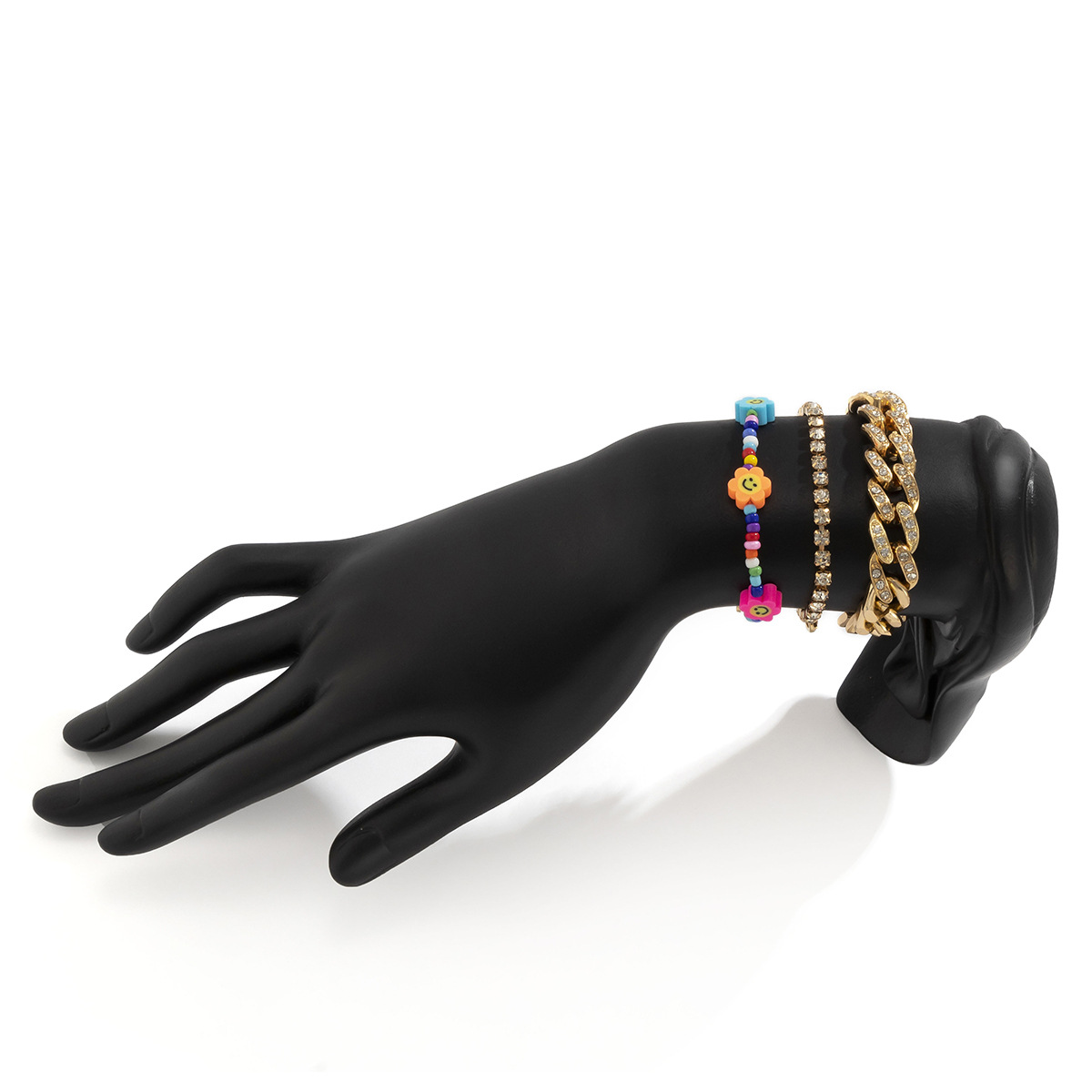 Vintage Full Diamond Cuban Chain Bracelet Set