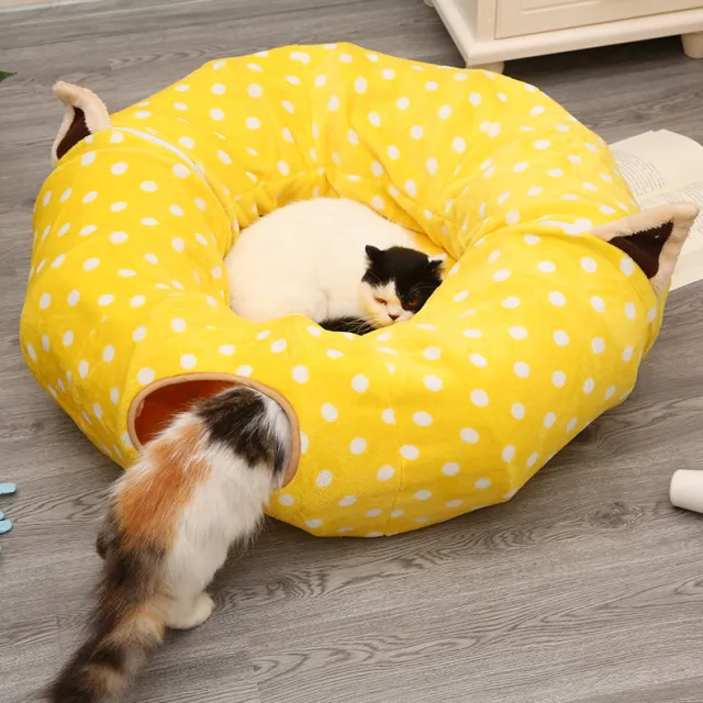 The New Pet Cat Tunnel Sleeping Nest Can Accommodate Folding Cat Channel Intellectual Cat Toy Miao Jiji Full Round Four Seas - Shop at LoveMi