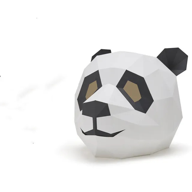 National Treasure Panda 3D Animal Mask DIY Free Tailoring Party Blackwhite - Shop at LoveMi