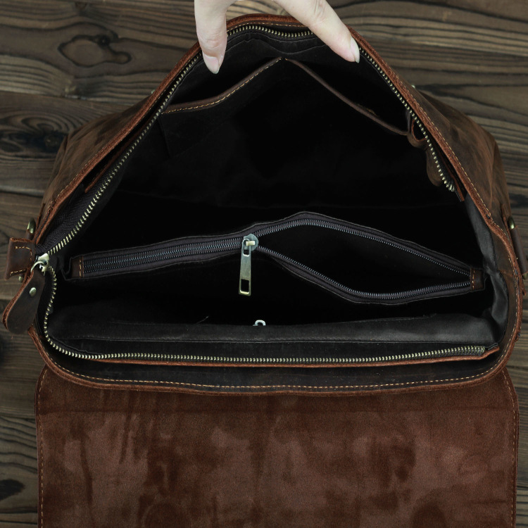 Retro First Layer Cowhide One-shoulder Messenger Bag — foto 4