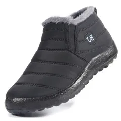 Winter Snow Boots Women Waterproof Shoes Warm Ankle Boots - Black - View 1