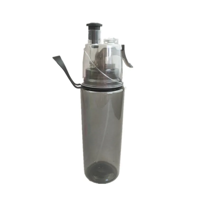Spray Water Bottle 600ML Sports Cycling Mist Spray Water Bottle - Black