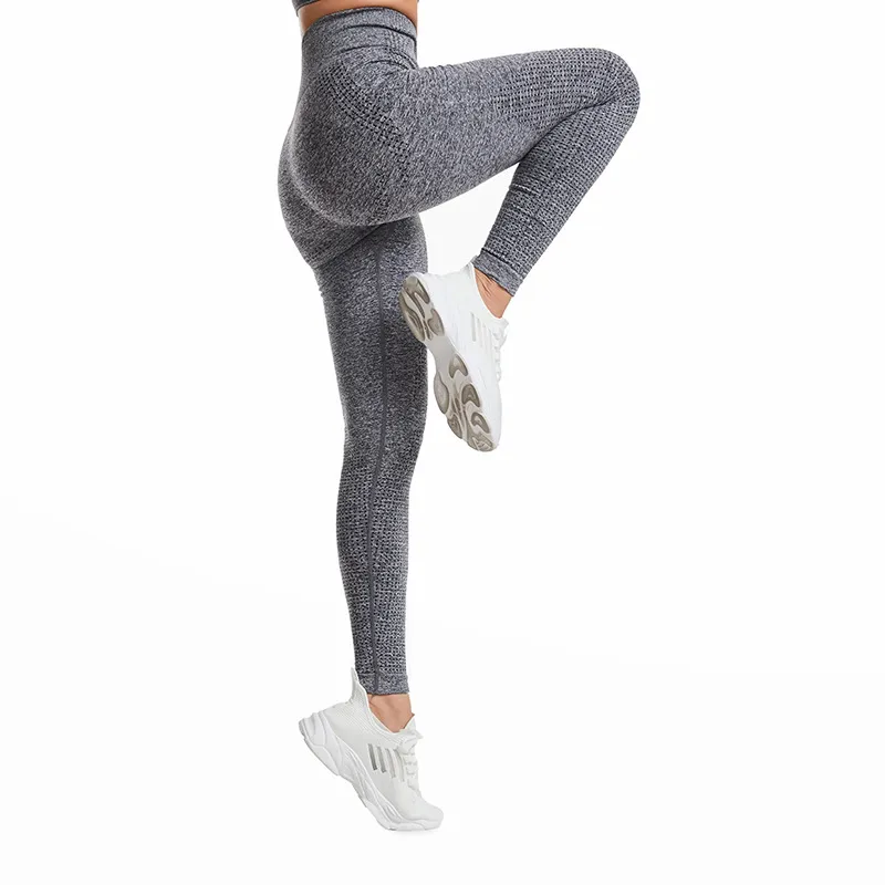 Women's Seamless Tight-fitting Moisture Wicking Fitness Pants Yoga Wear - Gray