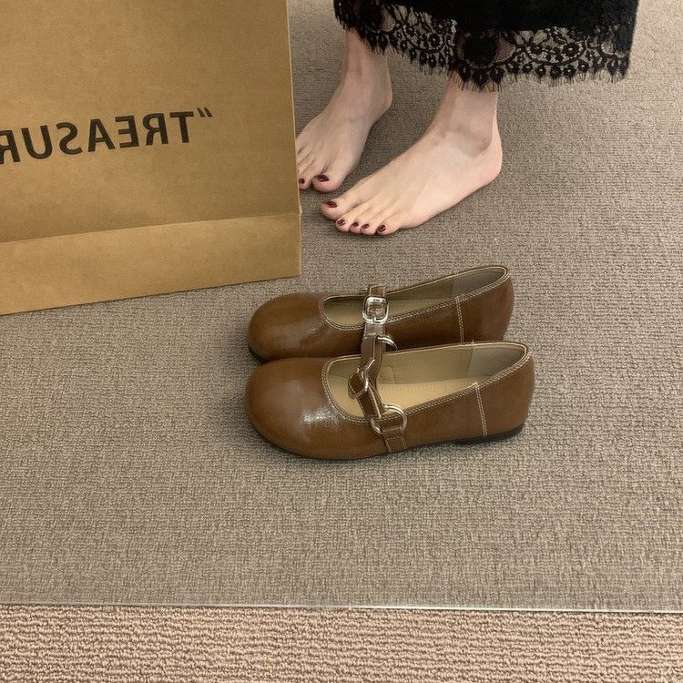 Round Toe Mary Jane Flats, picture 2 of 3