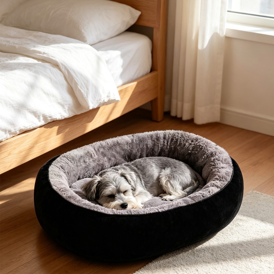 Dog Bed Cat Beds Soft Washable Fleece Puppy Cushion Warm Pet Basket Large — image 5