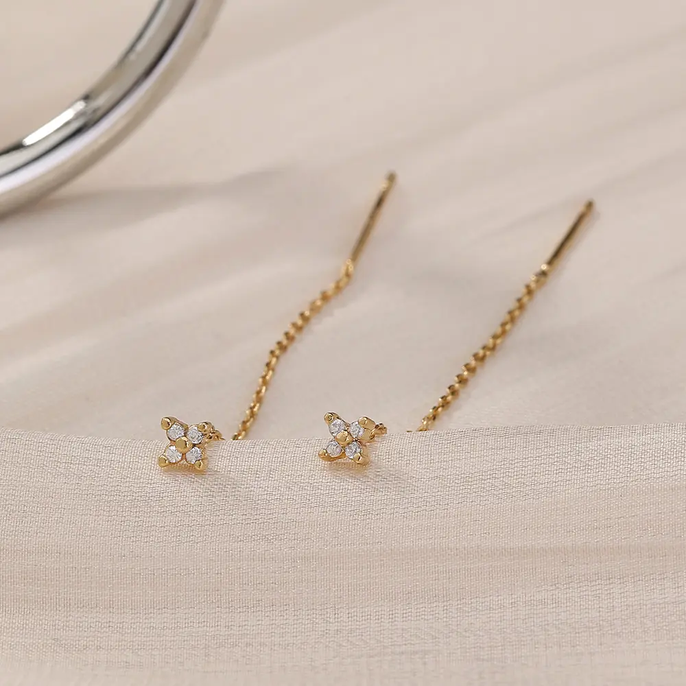 Small Butterfly Micro-inlay Zircon Earrings Super Fairy Temperament Design Flu Tassel Earrings Earrings Accessories