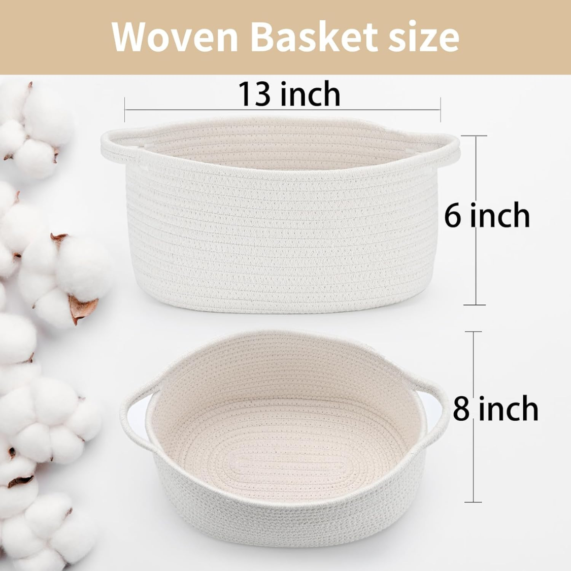 Cotton Rope Basket Empty DIY Gift Basket For Burr  Great For Baby Shower Birthday Decor Cute Decorative Storage thumbnail 5