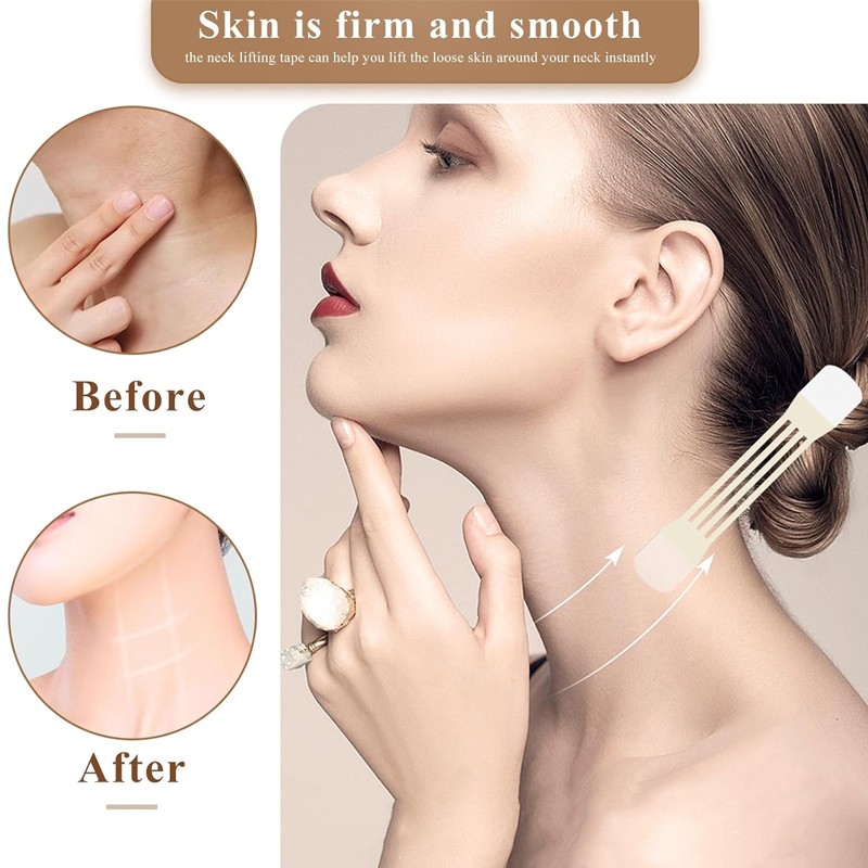20Pcs Neck Lift Adhesive Strips Tape Thin Face Rubber Miss — image 3