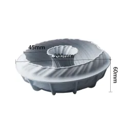 6 Turbo French Dessert Hemp Tuan Silicone Cake Mould, Big Hair Ball Yarn Mousse Mould - Grey - View 1