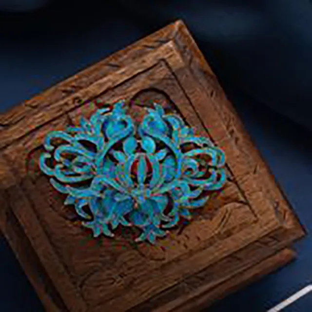 Chest Buckle Dotted Glaze Brooch Female Orphaned Vintage Style Sweater With Blue Lotus Corsage Blue Lotus Corsage - Shop at LoveMi