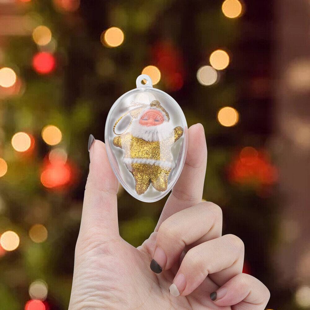 5 PCS Clear Plastic Christmas Balls Baubles Sphere Fillable Xmas Tree Ornament — view 4