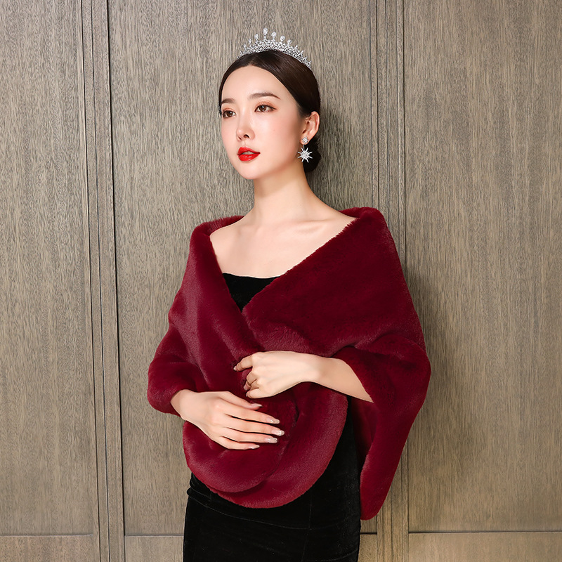 One Word Autumn And Winter Fox Bridal Wedding Fur Wedding Shawl