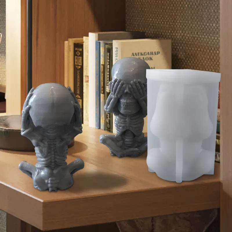 DIY Handmade Skeleton Candle Silicone Mold